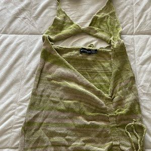 Green strappy mini dress